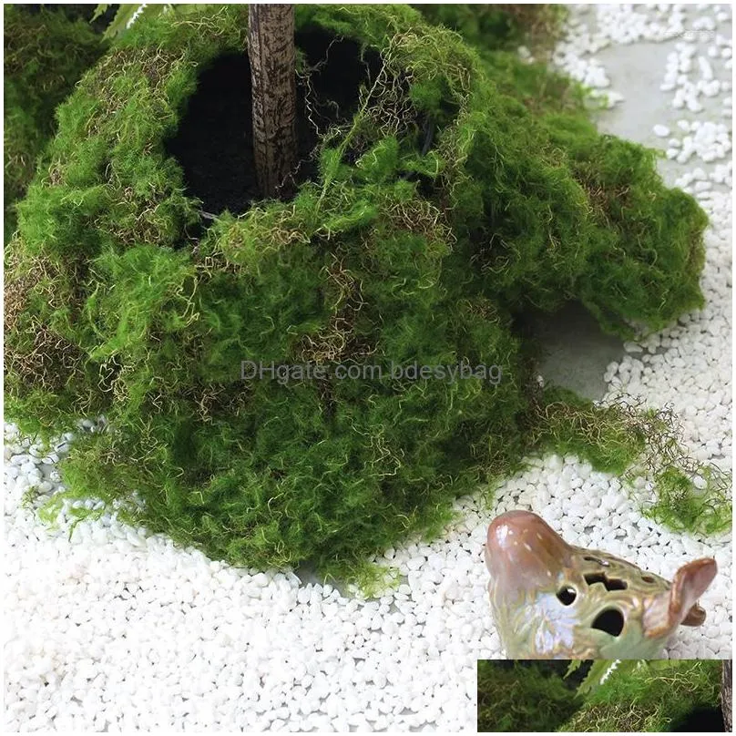 Decorative Flowers 50X50Cm Artificial Moss Lawn Grass Garden Fake Turf Home Decoration Wall Diy Flower Material Micro Landscape Dhrlt