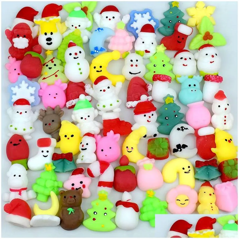 Other Festive & Party Supplies Christmas Mochi Squishy Toy Xmas Santa Snowman Gift Mousse Mini Kawaii Squishies Toys Anti- For Party F Dheg4
