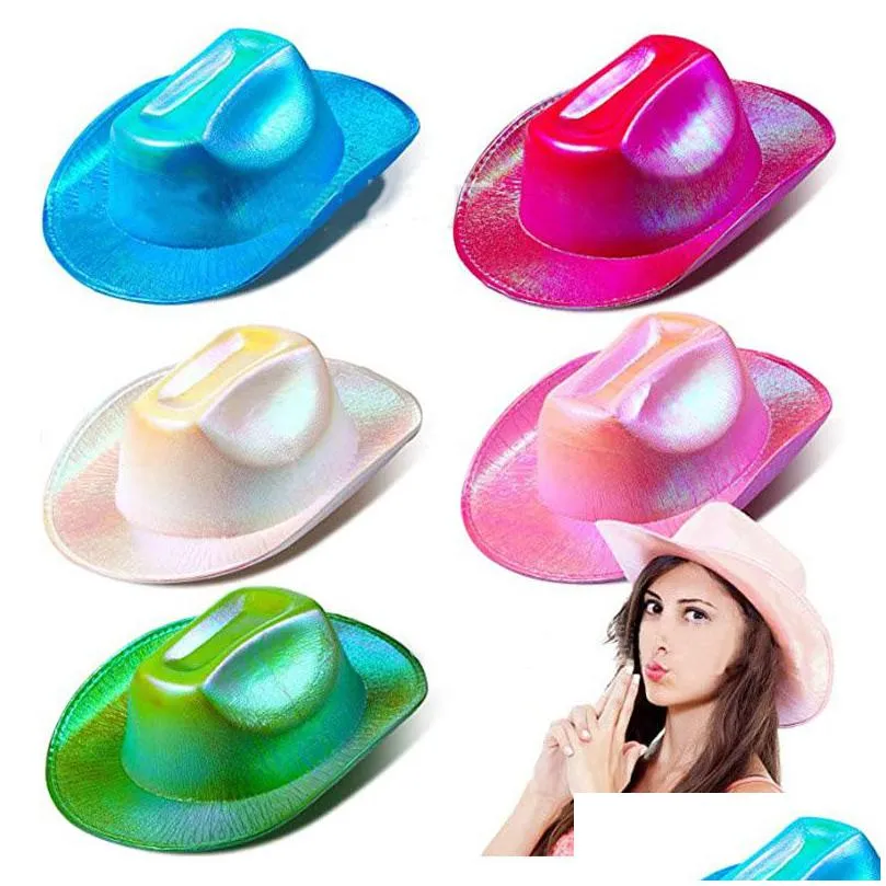 Party Hats Led White Light Up  Hats Luminous Bride Cowgirl Cap Nightclub Bachelor Party Props Neon Hat Festival Supplies Home Ga Dhaiz