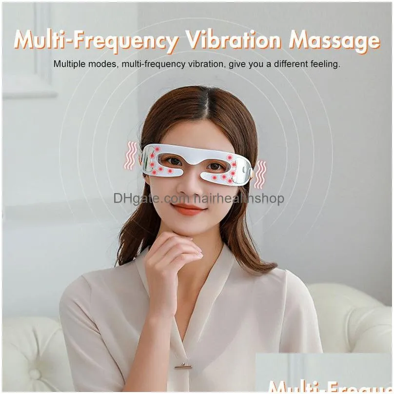 Face Care Devices 3D Led Light Therapy Eyes Mask Masr Heating Spa Vibration Face Eye Bag Wrinkle Removal Fatigue Relief Beauty Device Dhacm