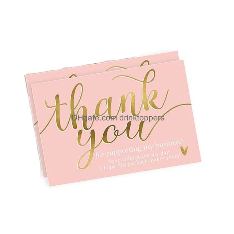 50x90mm pink holiday greeting cards stamping thank you card tag christmas birthday gift supplies