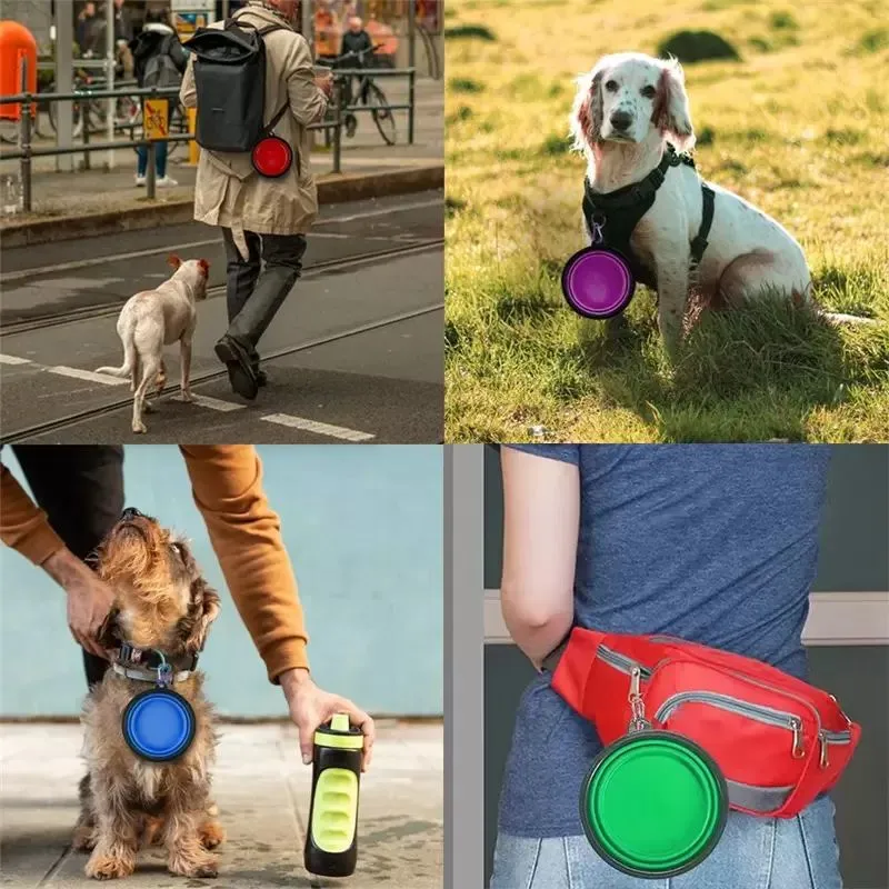 350ML Large Collapsible Dog Cat Folding Silicone Bowl Portable Puppy Food Container Outdoor Feeder Dish Bowl Dog accessorie
