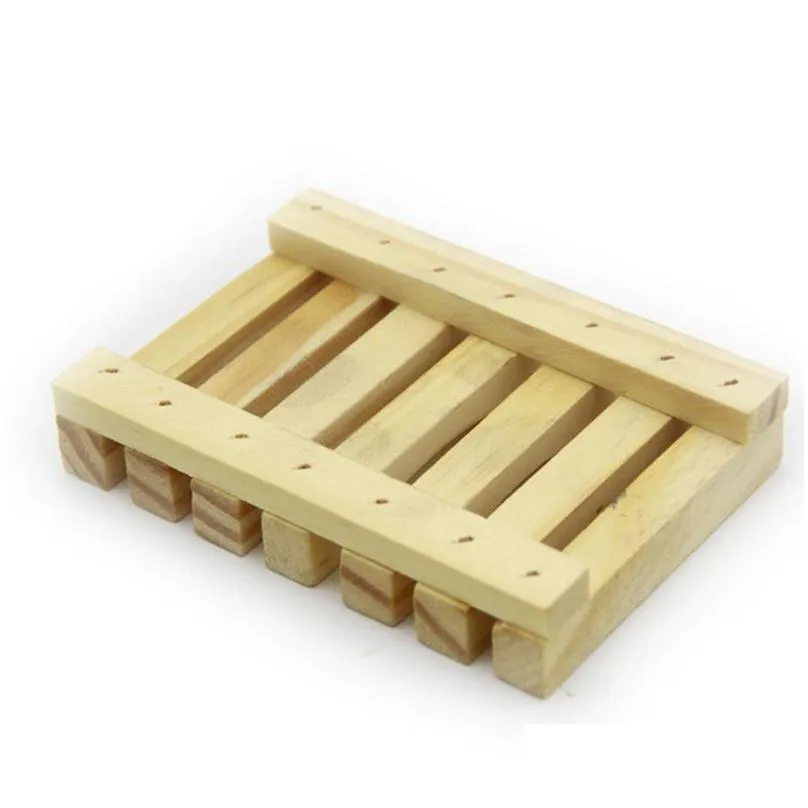 Soap Dishes Natural Bamboo Wooden Soap Dishes Plate Tray Holder Box Case Shower Hand Washing Soaps Holders Home Garden Bath Bathroom A Dh8Tz