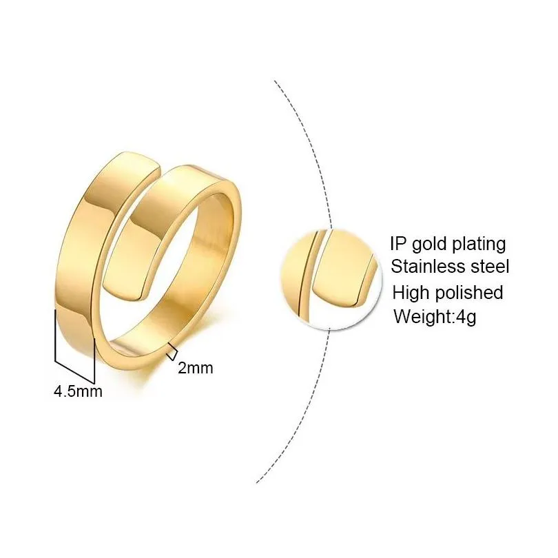 Band Rings Titanium Steel Geometric Womens Ring Smooth And Simple Personalized Gold Jewelry Wholesale Jewelry Ring Dhf0T