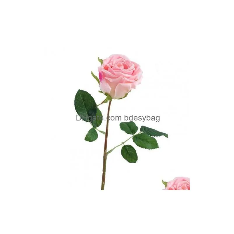 Decorative Flowers Wreaths Faux Silk Peon Artificial Flower Eco-Friendly Anti-Fade Plastic Simation Craft Rose Decor For Dhn7T