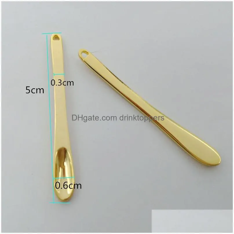 zinc alloy gold spoon spice powder shovel household smoking accessories snuff snorter sniffer portable cream spoons