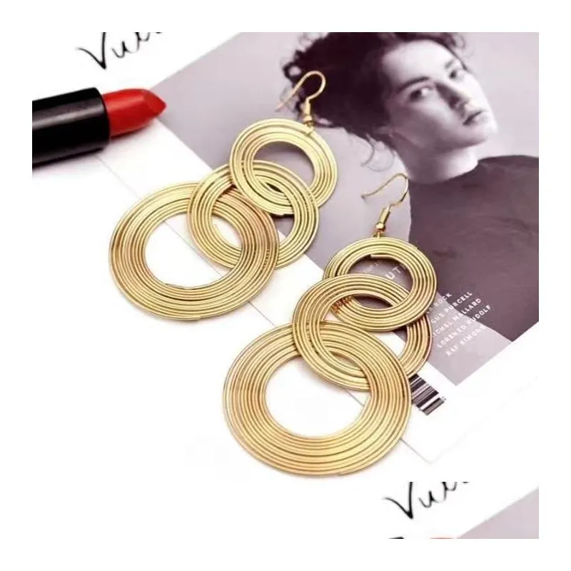 Hoop & Huggie Fashionable And Exaggerated Metal Earrings Simple Elegant Tassel Diy Detachable Jewelry Earrings Dheyt