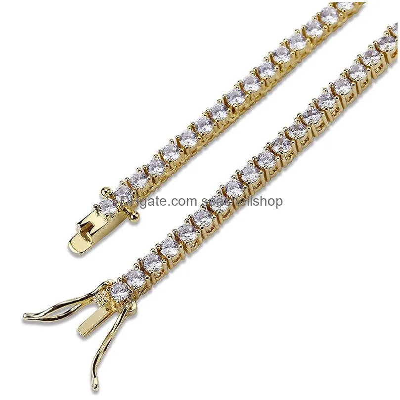 Tennis Rock Tennis Chains Hip-Hop Tide Mens Bracelet Zircon-Microencased M Bracelets For Men And Women Iced Out Jewelry Jewelry Bracel Dhwik