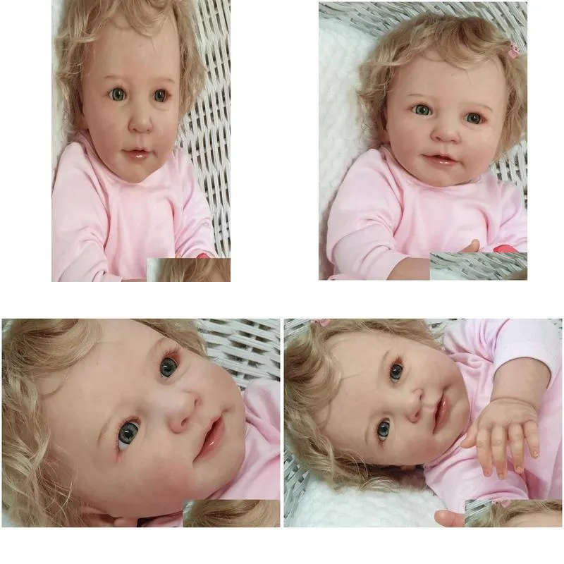 Dolls 55 Cm 3Dpaint Skin Sile Reborn Lisa Girl Baby Doll Toy Realistic 22 Inch Like Real Bebe Princess Toddler Alive Dress Up Toys Gif Ot4Fy