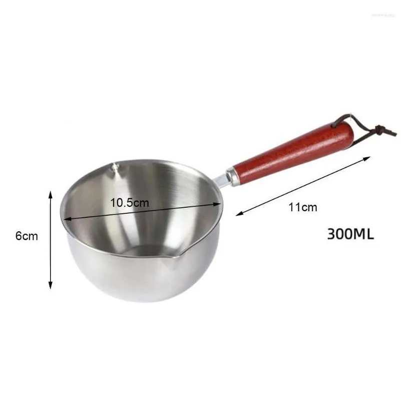 Pans Pans Portable Milk Pot Small Frying Pan Mini Polishing Surface Rust-Proof Saucepans Stockpots 150Ml/300Ml 304 Material Home Garde Oty5W