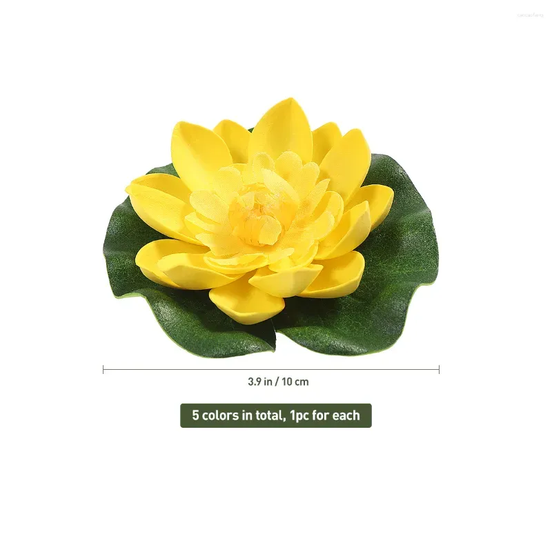 Decorative Flowers Decorations Faux Artificial Water Lily Simation Flower Pool Party Dhljr