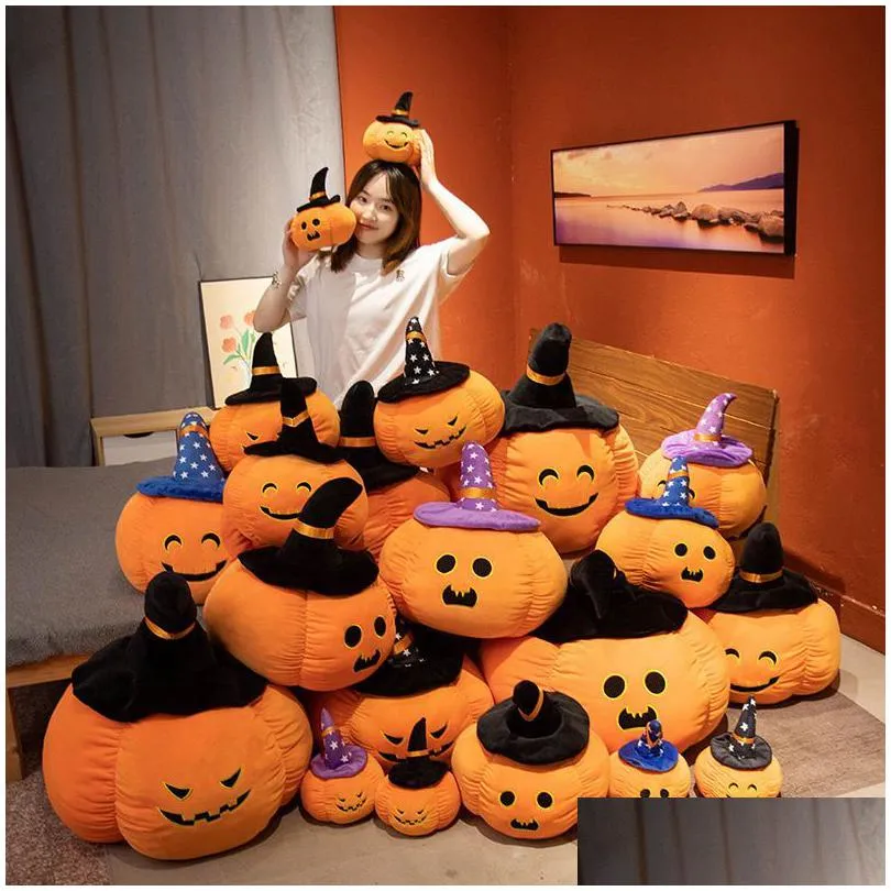 Halloween Toys 20Cm Halloween Toys Funny Pumpkin Doll Plush Dolls Childrens School Night Activities Prop Ups/ Toys Gifts Party Toys Su Dhcsx