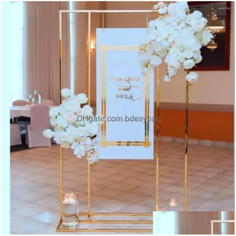 Party Decoration Luxury Wedding Welcome Sign Flower Arch Birthday Balloon Holder Dessert Cake Plinth Table Billboard Stand Advertising Dhs6A