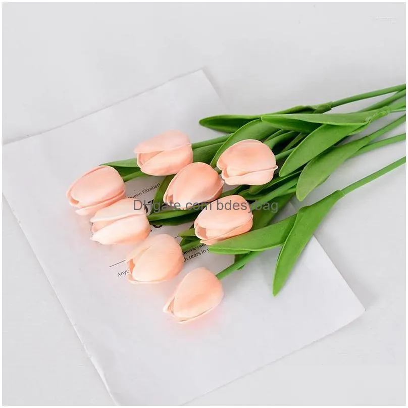 Decorative Flowers 35 Cm Tip Flower Artificial Bouquet Pe Foam Fake For Wedding Ceremony Decor Home Garden Dhj7P