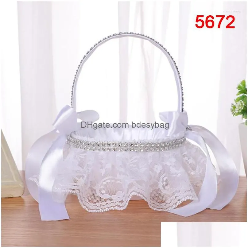 Party Decoration Western-Style Elegant Wedding Supplies Flower Basket Simation Petals Portable Home Decor-Gift Dh8Hz