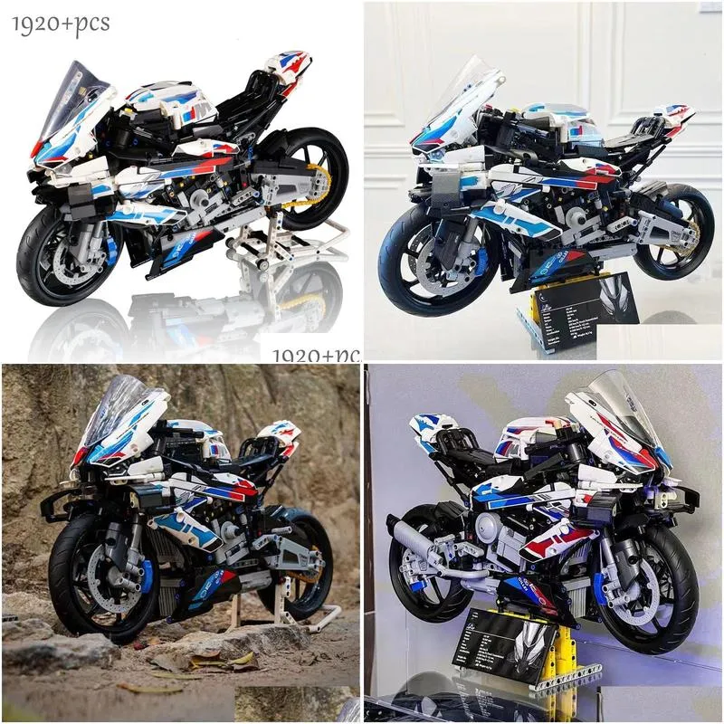 Blocks Blocks Bm1920Pcs Technical Motorcycle M1000 Rr Toys Model Vehicle Racing Car Building Block Bricks Moc 42130 Motorbike Gifts 23 Otgfa