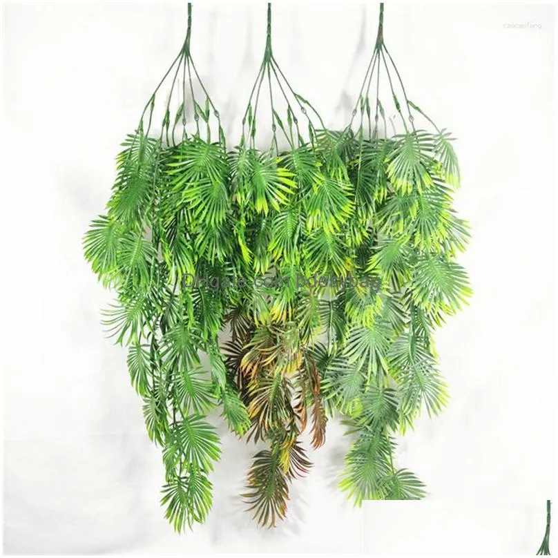 Decorative Flowers 78Cm Hanging Simated Flower Plant Sunflower Leaf Decoration Fake Wall Per Vine Dhooh