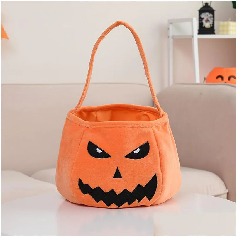 Other Festive & Party Supplies Halloween Pumpkin Candy Bags For Kids Trick Or Treat Polyester Buckets Children Costume Party Favors Su Dhdrq