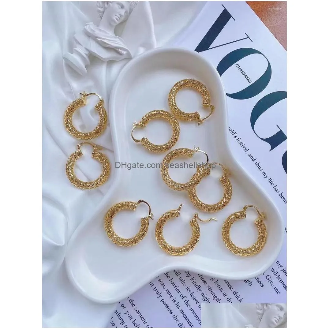 Hoop & Huggie Hoop Earrings 5Pairs Unusual Geometric For Women Hollow Round Shape Gold Color Earring Fashion Jewelry Jewelry Earrings Dhbl4