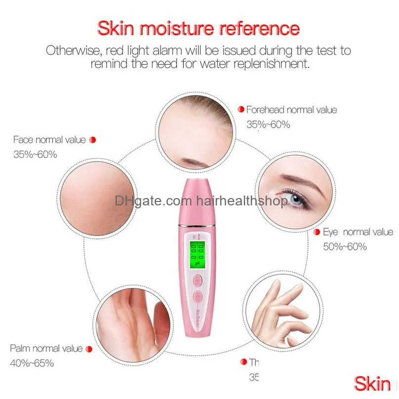 Face Care Devices Face Care Devices Precision Skin Oil Content Analyzer Lcd Digital Moisture Meter Battery Operated Tester Monitor Det Dhnku