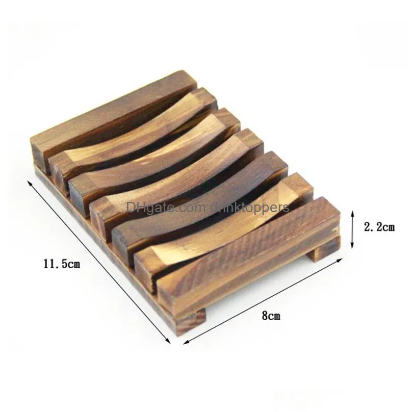 natural bamboo wooden soap dishes plate tray holders box case shower hand washing soaps holder 11.5x8x2.2cm