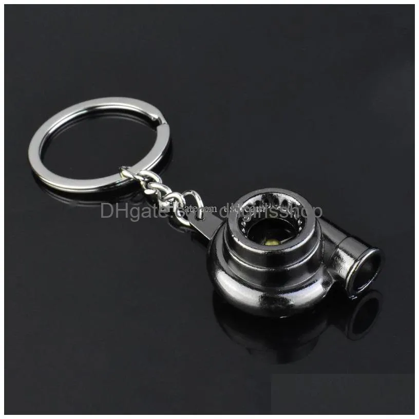 Keychains & Lanyards Keychain Metal Turbine Keyring Car Turbo  Blowing Hine Key Rings Pendant Fashion Jewelry Bag Fashion Acces Dhed7