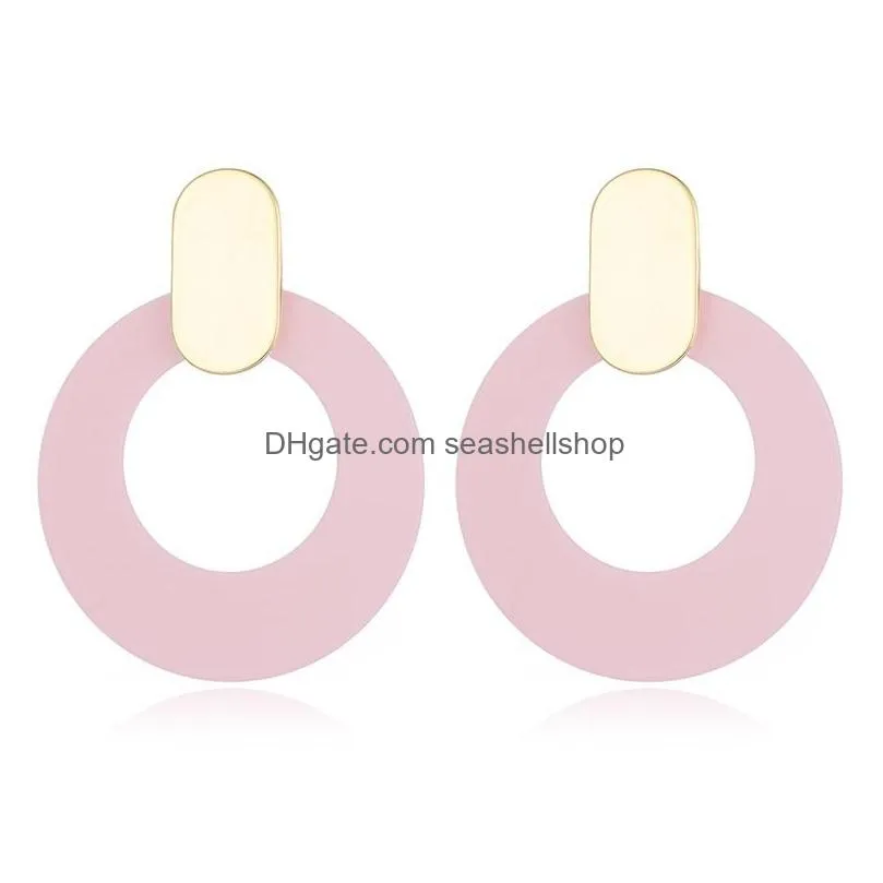 Dangle & Chandelier Dangle Earrings Chandelier Long Drop For Women Fashion Jewelry Pink Hanging Dangling Femme Korean Brincos Jewelry Dho8Z