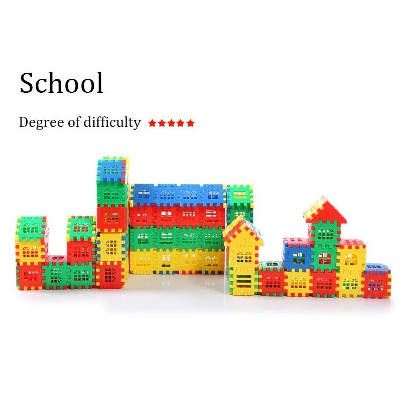 Sorting, Nesting & Stacking Toys 50Pcs/Lot Building Blocks Baby Paradise House Spelling Puzzle City Diy Creative Model Figures Educati Otdkj