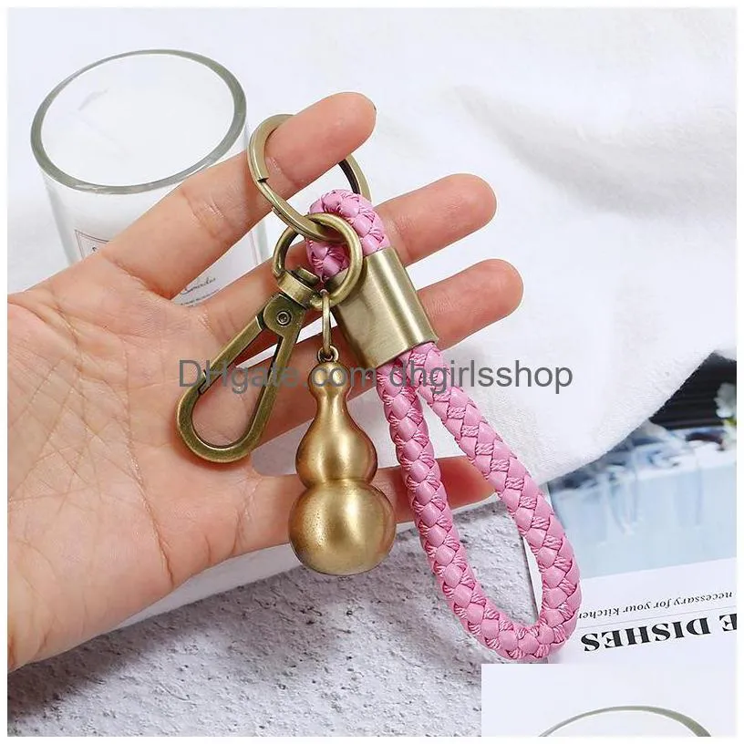 Key Rings Weave Key Ring Retro Bronze Heart Whistle Owl Fish Charm Keychain Handbag Hangs Fashion Jewelry Will And Jewelry Dh95G