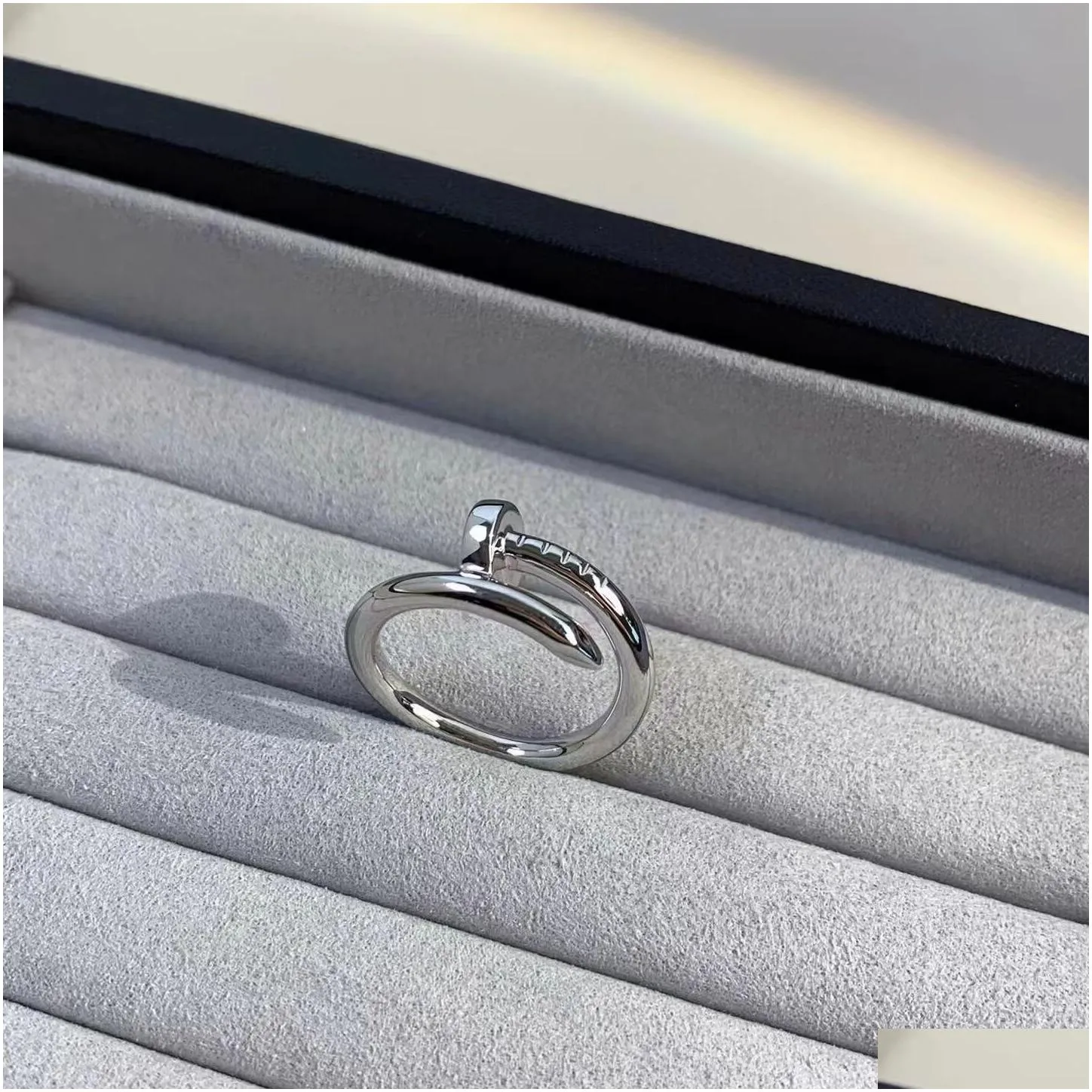 Band Rings Titanium Steel Index Finger Ring For Women Nail Shaped Men Fashionable And Personalized Tail Wholesale Jewelry Ring Dhics