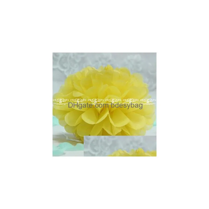 Decorative Flowers 10 25Cm Wedding Pcs/Lot Tissue Paper Ball Pom Mixed Color Flower For Decoration Dh0Yz