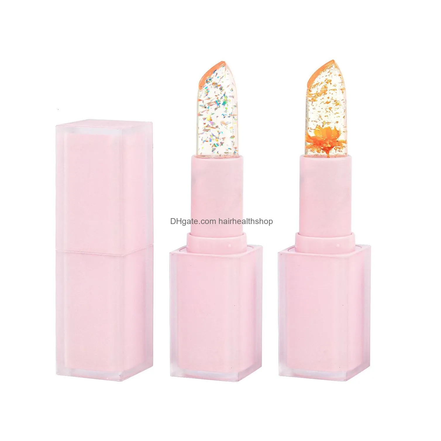 Lipstick Lipstick Wholesale Lip Balm Transparent Temperature Color Changing Pink Lips Moisturizing Vegan Natural Lipbalm Private Healt Dh1Fn