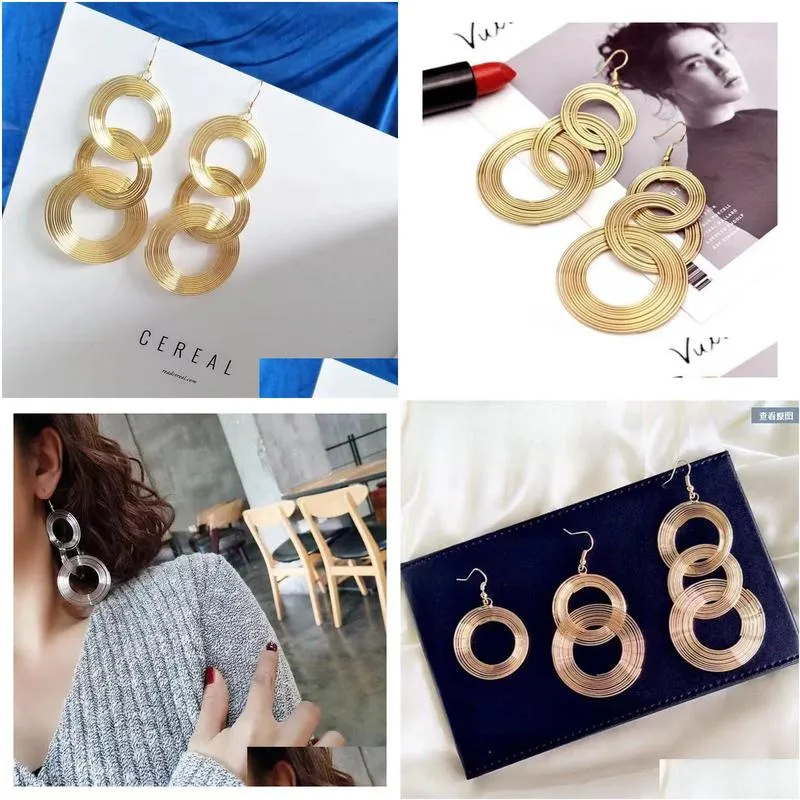 Hoop & Huggie Fashionable And Exaggerated Metal Earrings Simple Elegant Tassel Diy Detachable Jewelry Earrings Dheyt