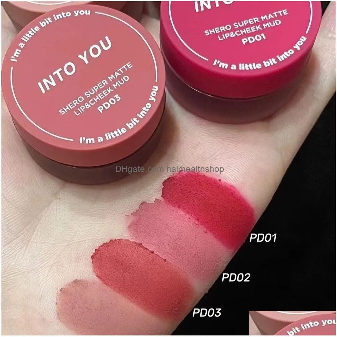 Lipstick Lipstick Lip And Cheek Dual-Use 9 Colors Canned Mud Lips Makeup Long Lasting Moisture Cosmetic Matte Tint Health Beauty Makeu Dh9Xh