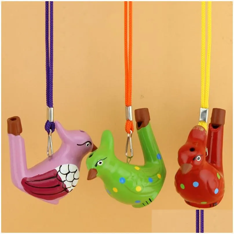 Novelty Items Colour Ceramic Bird Shape Whistle Novelty Items Water Ocarina Song Chirps Bathtime Toys Gift Home Garden Home Decor Dhyrl