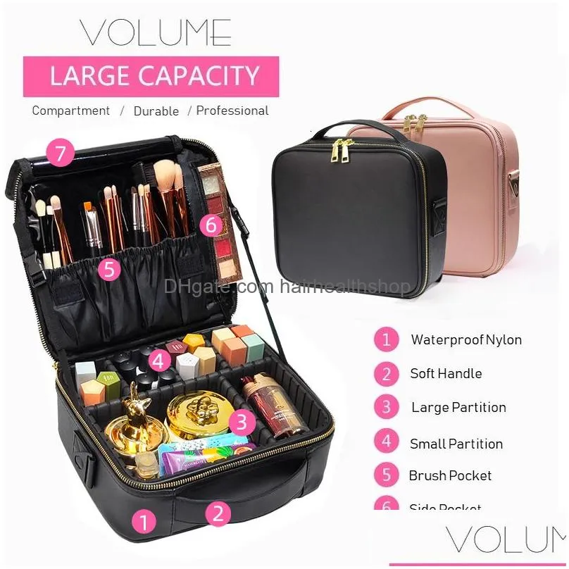 Cosmetic Bags Cosmetic Bags Womens Makeup Large Capacity Bag Beauty Salon Tattood Nail Art Kit 230426 Health Beauty Makeup Makeup Bags Dhbki