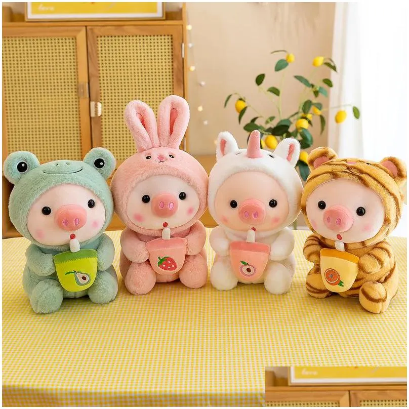 Plush Dolls Plush Doll Frog Tiger Rabbit Pig Girl Slee Birthday Gift Toy 25Cm Toys Gifts Stuffed Animals Plush Dhah1