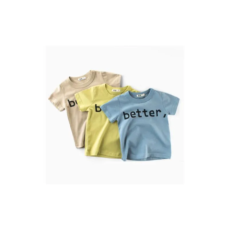 T-Shirts 14 Style Kids Clothes T Shirt Boys Girl 100%Cotton Short Sleeve Cartoon Dinosaur  Letters Summer Baby, Kids Maternity Bab Dhp0I