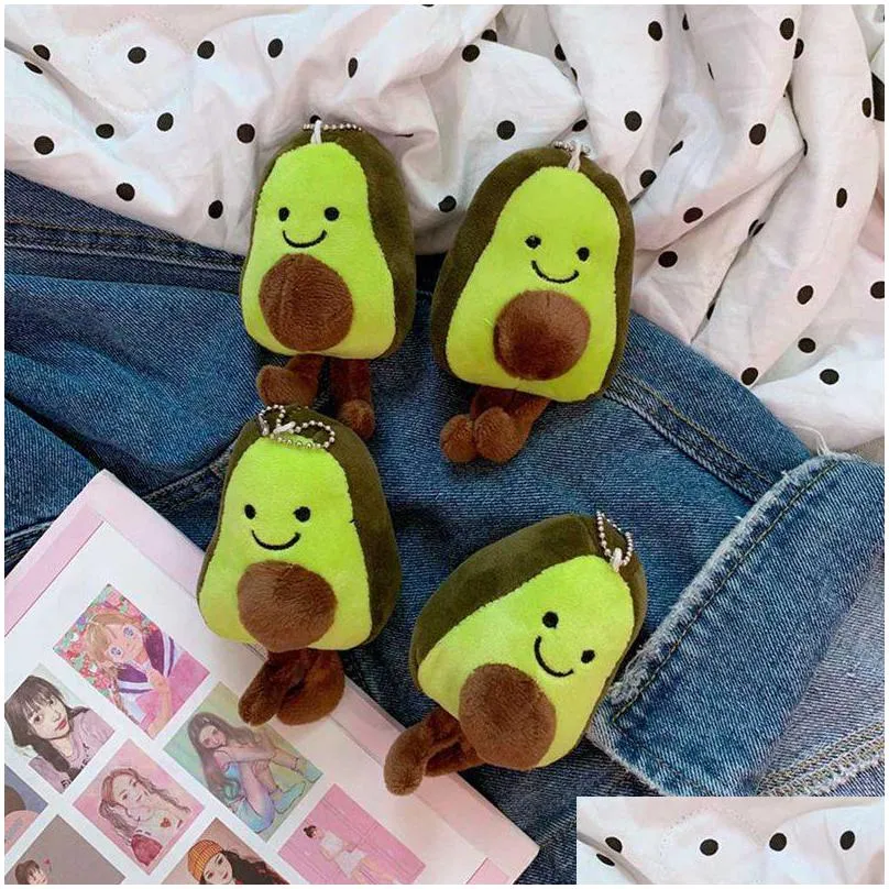 Plush Dolls Plush Dolls 12Cm Cartoon Avocado Fruit All Kinds Of Fruits New Cute Doll School Bag Accessories Keychain Christmas Gift To Dhulo