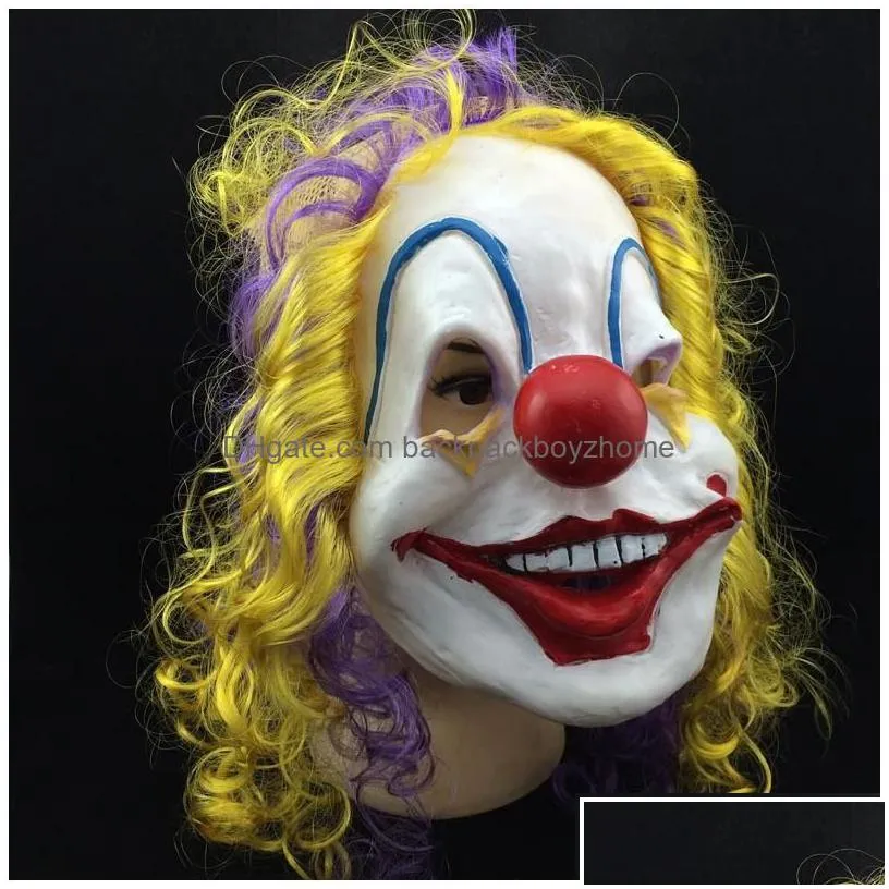 party masks halloween scary mask latex clown face wry fl horror masquerade drop delivery home garden festive supplies dhsl8