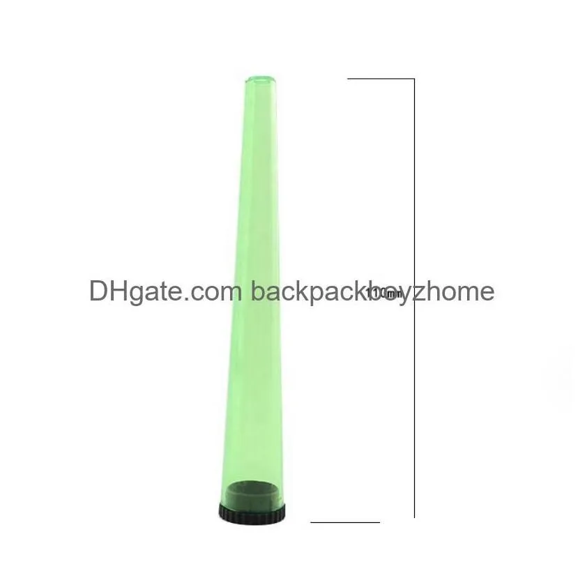 wholesale wholesale 110mm pre roll packaging plastic conical preroll doob tube joint holder smoking cones clear with white lid hand cigarette