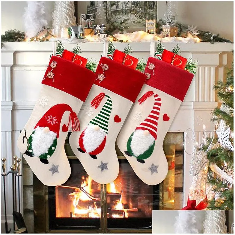 Christmas Decorations Faceless Doll Christmas Stocking Cute Hanging Socks For Party Decoration And Xmas Day Home Garden Festive Party Dh30I