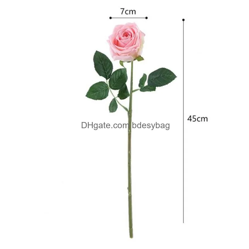 Decorative Flowers Wreaths Faux Silk Peon Artificial Flower Eco-Friendly Anti-Fade Plastic Simation Craft Rose Decor For Dhn7T