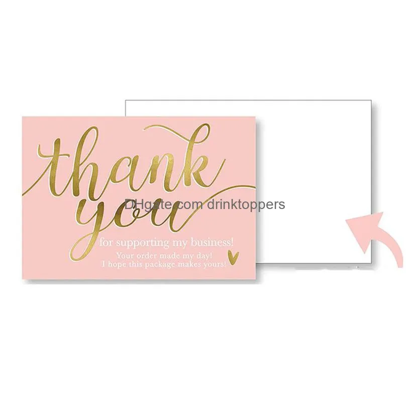 50x90mm pink holiday greeting cards stamping thank you card tag christmas birthday gift supplies