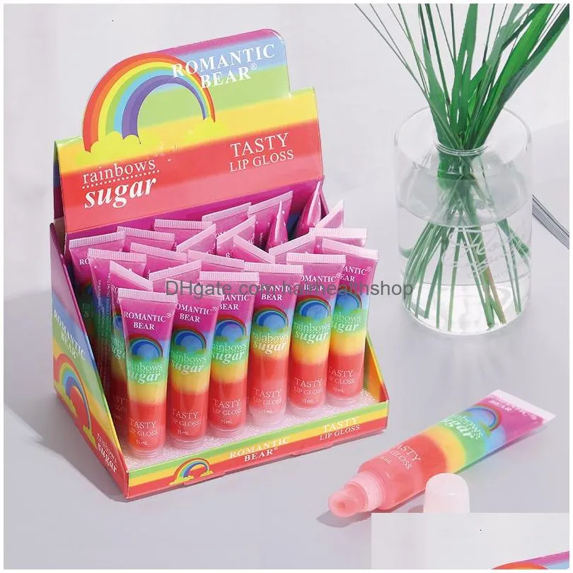 Lipstick Lipstick 24Pcs Rainbows Moisturizer Lips Balm Tint Care Bk Jelly Sugar Lipbalm Tasty Shiny Lip Gloss Make Up Set Health Beaut Dhvsh