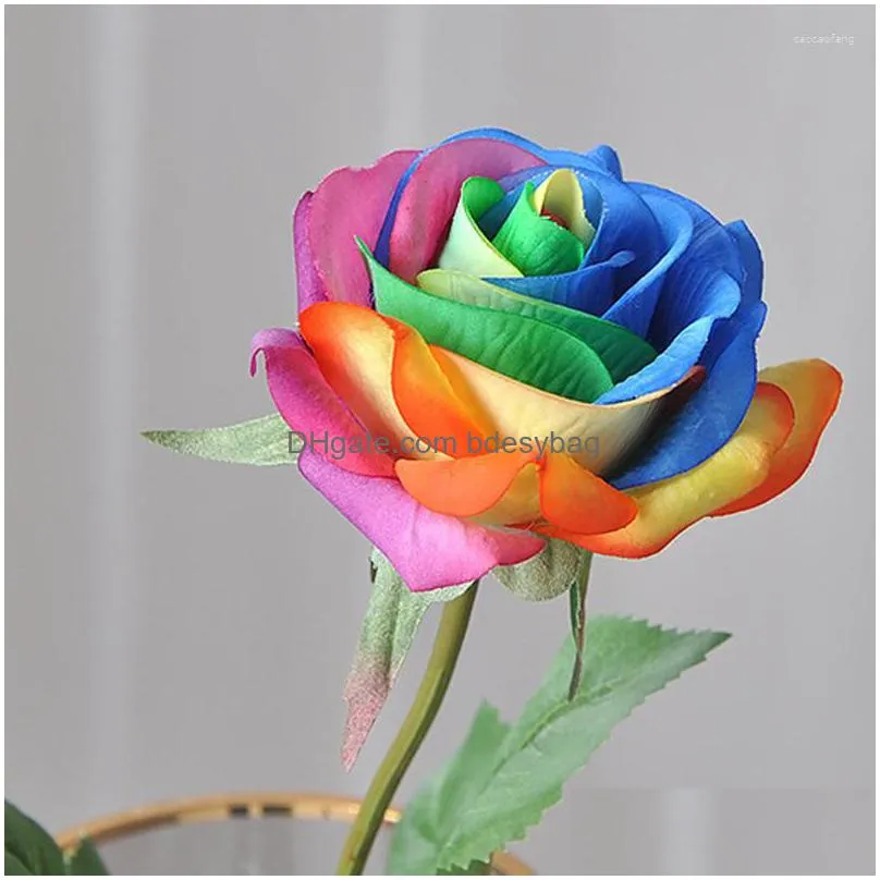 Decorative Flowers Simation Moisturizing Rose Fake Flower Home Living Room Table Decoration Arrangement Artificial Wedding Dhqfm