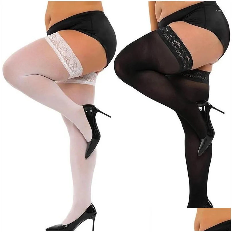 Socks & Hosiery Women Socks Y Lace Thigh High Knee Stockings Lingerie Transparent Elastic Nylon Temptation Medias Plus Size Apparel Un Ot3Yz