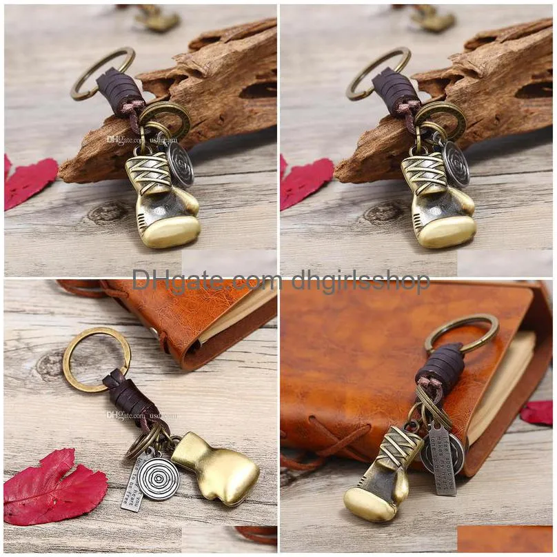 Key Rings Bronze Boxing Key Ring Retro I Feel About You Inspired Keychain Fashion Jewerly Will And Jewelry Dhmj2