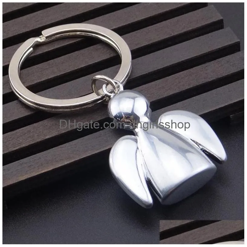 Key Rings Fashion Stereo Angel Keychain Key Rings Chain Bag Hangs For Women Men Jewelry Gift Will And Sandy New Jewelry Dhij5