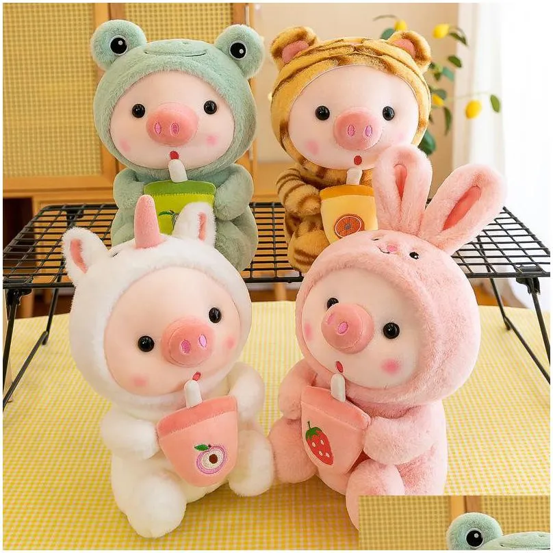 Plush Dolls Plush Doll Frog Tiger Rabbit Pig Girl Slee Birthday Gift Toy 25Cm Toys Gifts Stuffed Animals Plush Dhah1